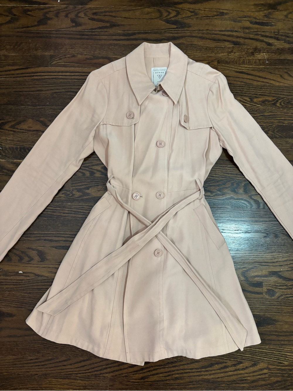 Guess Women's Trench Coat Blush Nude Soft - Picture 2 of 9